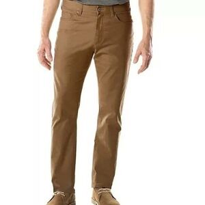 Slim Fit Everyday Stretch Chino Pants Casual Comfort Brown Tile 32" x 30" /#5425